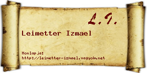 Leimetter Izmael névjegykártya